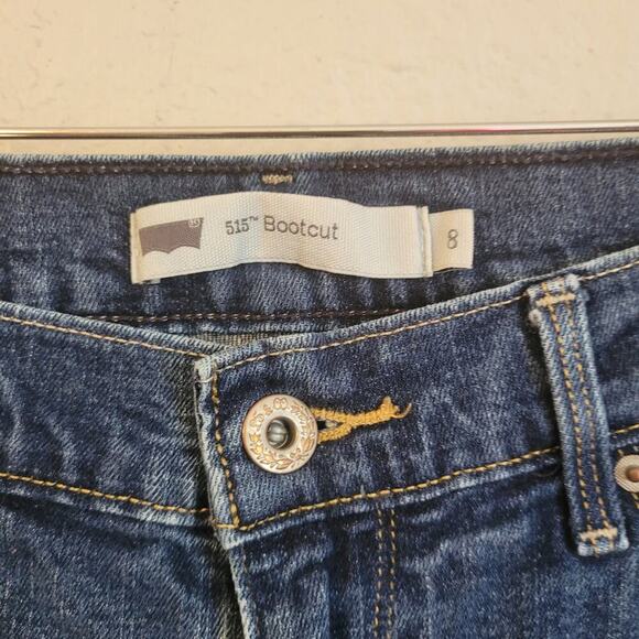 Levis 515 Bootcut Denim Jeans Womens 8 Red Tab Mid Rise Medium Wash - Picture 4 of 7